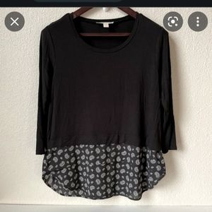 Michael Kors 3/4 Sleeve Black High Low Top size‎ S